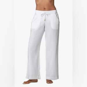 NEW Helen Jon Weekender Coverup Pants in White, Size L